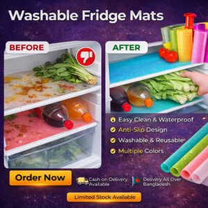 Washable Fridge Mats – Anti-Slip Waterproof Refrigerator Liners (Set)
