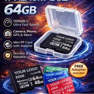 64GB High-Speed Micro SD Card Class 10 U3 – TF Memory Card with Adapter