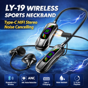 LY-19 Wireless In-Ear Sports Neckband Type-C HIFI Stereo Noise Reduction Earphones