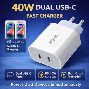 40W Dual USB-C PD Fast Charging Desktop Charger