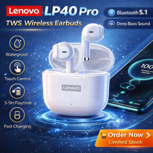 Lenovo LP40 PRO TWS Wireless Earbuds Bluetooth 5.1 Waterproof Bass Earphones