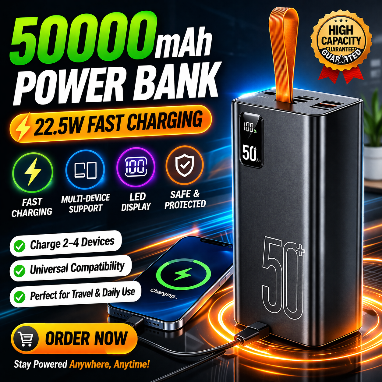 22.5W 50000mAh Fast Charging Portable Power Bank