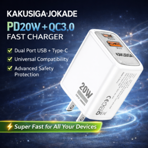 KAKUSIGA PD20W + QC3.0 Fast Charging USB Wall Charger