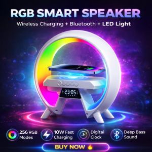 XM-X63 RGB Light Wireless Charger Speaker with Bluetooth & Desktop Lamp