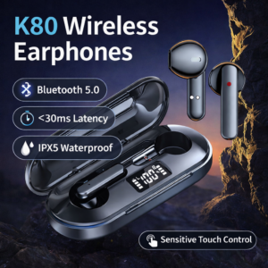 K80 TWS Wireless Earphones with LED Display