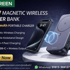 UGREEN 10000mAh 20W Fast Charging Power Bank – Magnetic Wireless Portable Charger with Foldable Stand