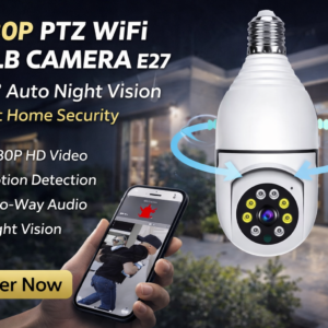 1080P PTZ WiFi Bulb Camera E27 – 360° Auto Night Vision Home Security CCTV