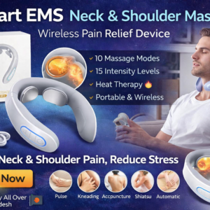 Smart EMS Neck & Shoulder Massager – Electric Pain Relief Device in Bangladesh