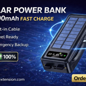 10000mAh Solar Power Bank Fast Charging USB Type-C & Micro USB Travel Charger