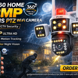 IPC360 Home 3 Lens PTZ Wireless WiFi CCTV Camera (Outdoor Security with Siren & Color Night Vision)