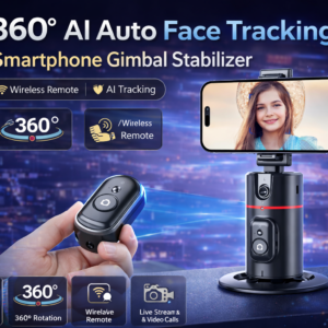 360° Auto Face Tracking Smartphone Gimbal Stabilizer – AI Tracking Mobile Phone Holder