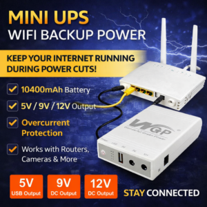 WGP Mini UPS 10400mAh 12V Router Backup Power Supply with 5V/9V/12V Output