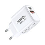 20W PD + QC3.0 Fast Charger USB-A & Type-C Dual Port Wall Adapter - Image 2