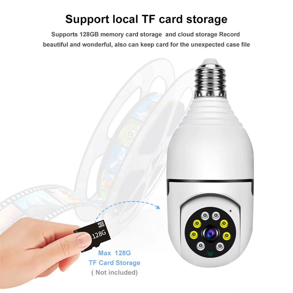 1080P PTZ WiFi Bulb Camera E27 – 360° Auto Night Vision Home Security CCTV - Image 4