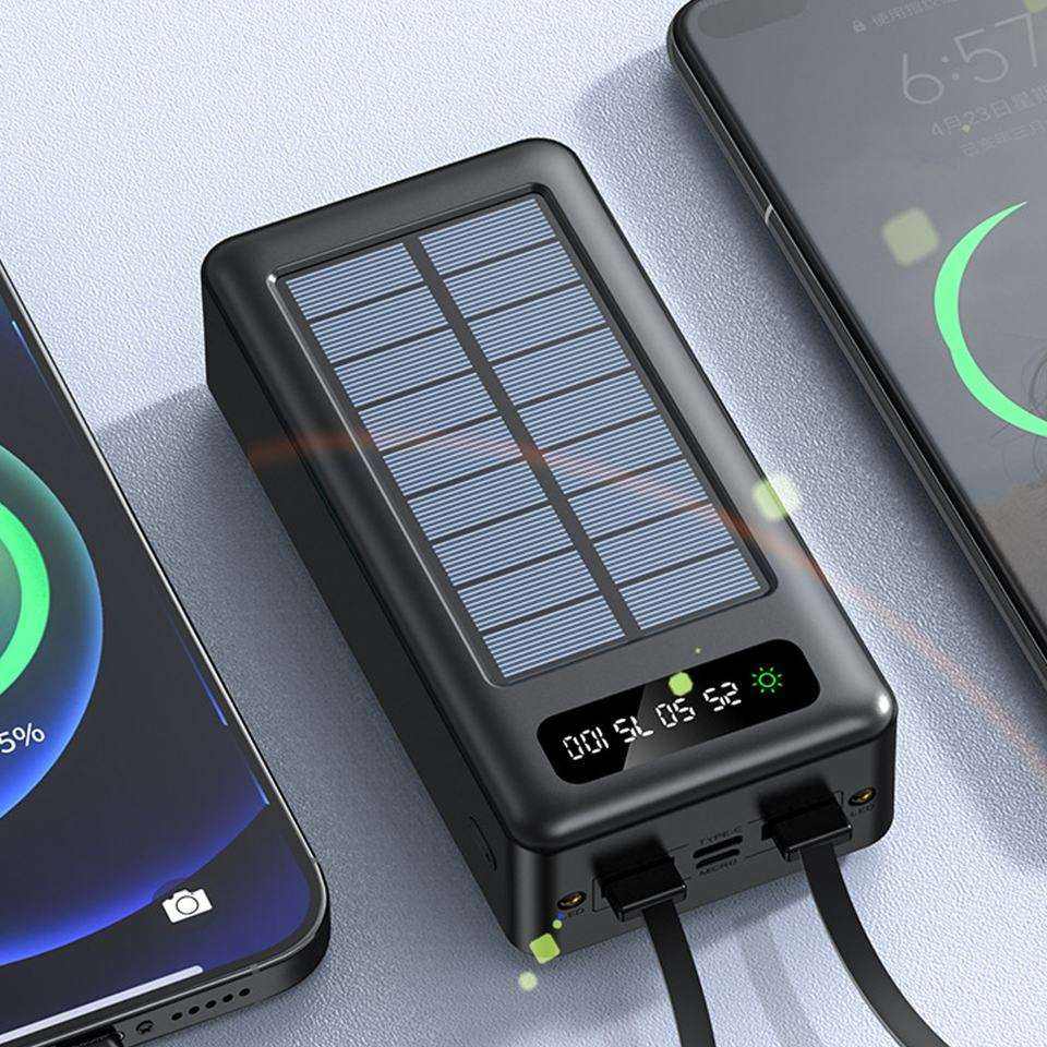 10000mAh Solar Power Bank Fast Charging USB Type-C & Micro USB Travel Charger - Image 3