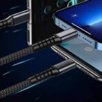 100W Fast Charging Cable 1.2M 3-in-1 – Type-C, iOS & Micro USB Nylon Braided Charger Cable - Image 5