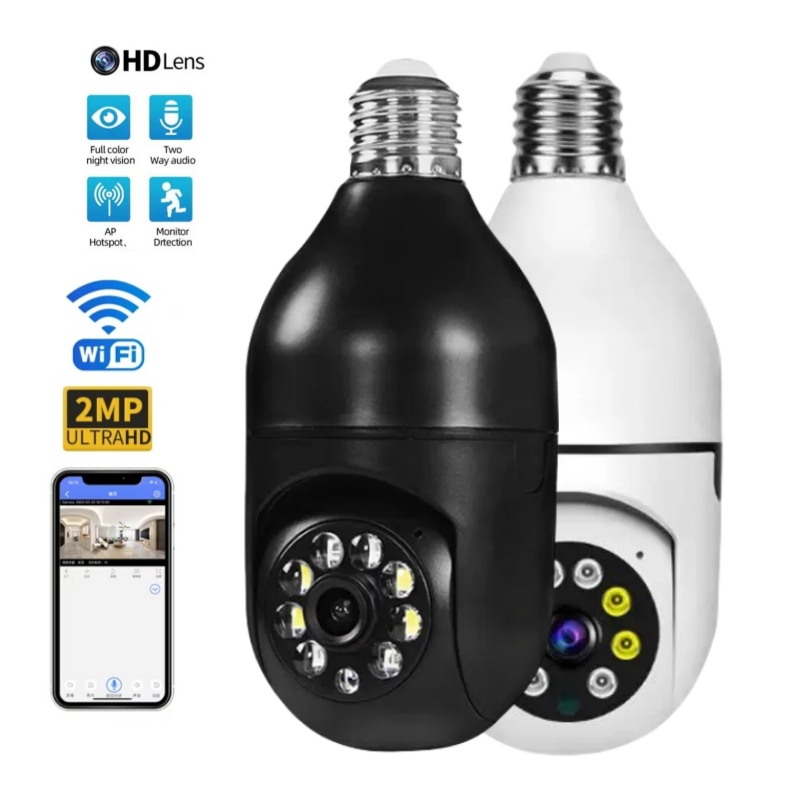 1080P PTZ WiFi Bulb Camera E27 – 360° Auto Night Vision Home Security CCTV - Image 3
