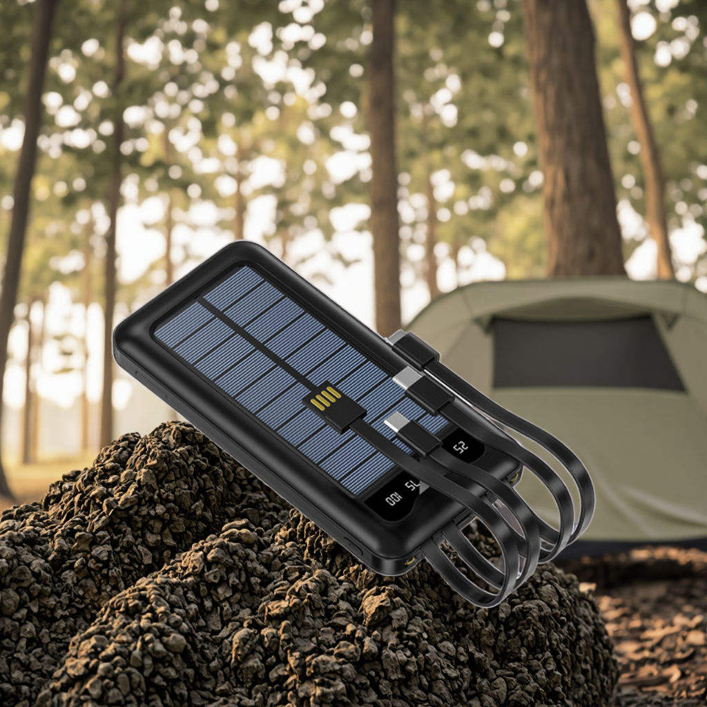 10000mAh Solar Power Bank Fast Charging USB Type-C & Micro USB Travel Charger - Image 2