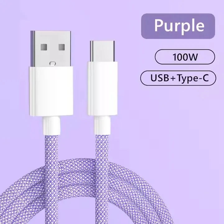 2M 100W High Speed Braided USB to Type-C Fast Charging Cable (5A) - Image 5