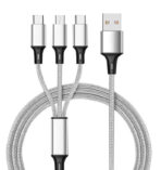 3 in 1 Nylon Braided Fast Charging USB Cable (6A) – Type-C, Micro USB Universal Cable - Image 5