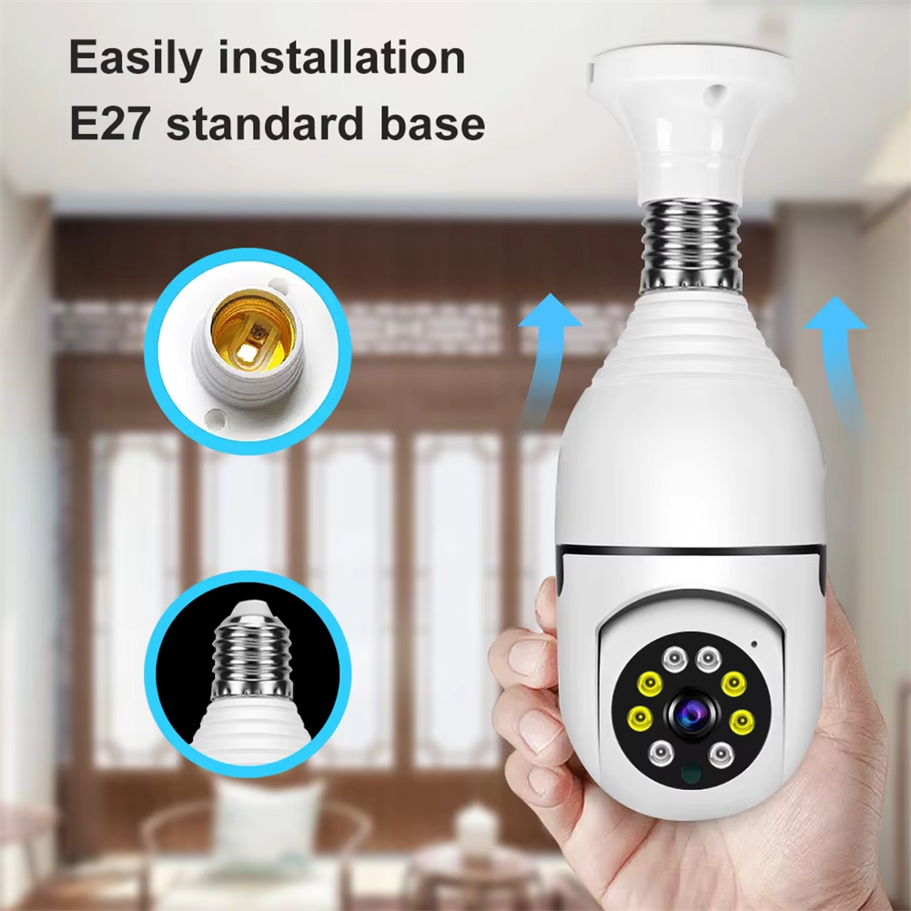 1080P PTZ WiFi Bulb Camera E27 – 360° Auto Night Vision Home Security CCTV - Image 7