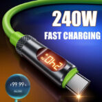 240W Type-C to Type-C Fast Charging Cable with Digital Display | 40Gbps High-Speed Data Cable - Image 8