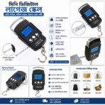 Mini Digital Luggage Scale 50KG Portable Hanging Weight Scale with LCD Display and Measuring Tape