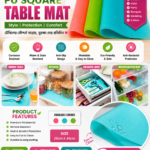 Kitchen Table Mat Dining Kids PU Square Table Mat Place Mat